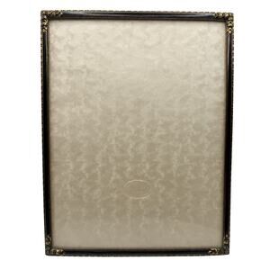 Vintage Richards Black Enamel Bronze 7x9 Photo Frame Germany Floral Box